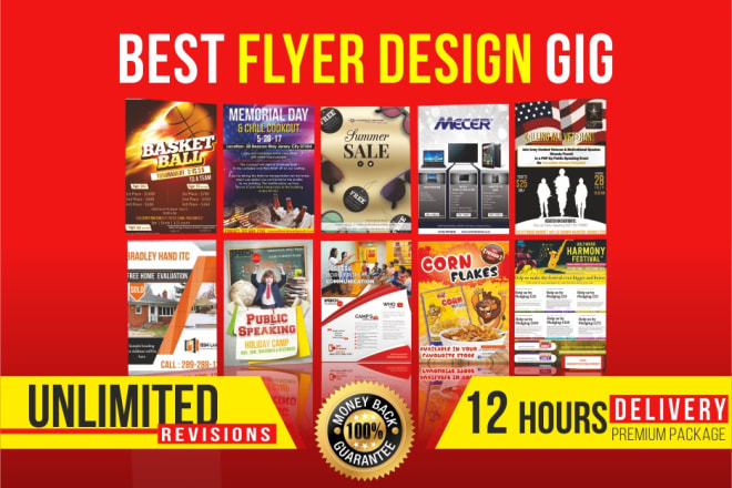 I will do flyer design, poster design or brochure design