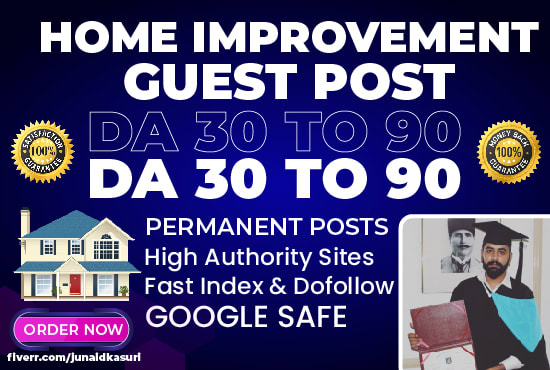 I will do guest post, high da guest post, home improvement blog