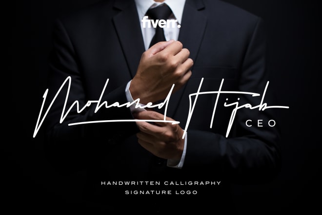 I will do handwritten calligraphy signature logo for you