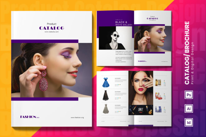 I will do indesign product catalog, brochure, menu, logo, and flyer