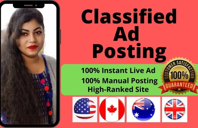 I will do instant live classified ad posting in USA, UK, and aus