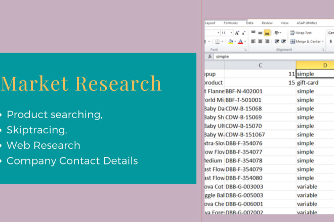 I will do internet research and market research