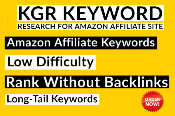 I will do kgr keyword research for amazon affiliate niche site