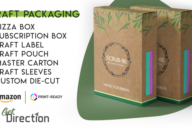 I will do kraft packaging box design for amazon or print ready