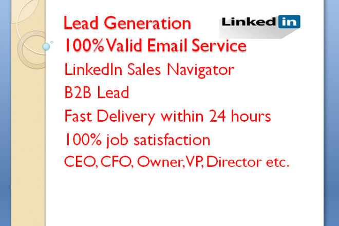 I will do lead generation ceo cfo vp owner contact email