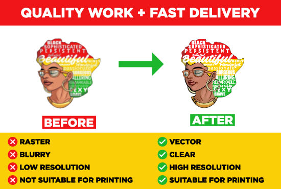 I will do manual vector tracing, redraw, recreate, raster to vector, image to vector