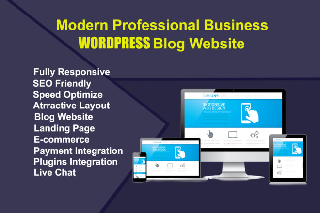 I will do modern professional business wordpress blog website design and development