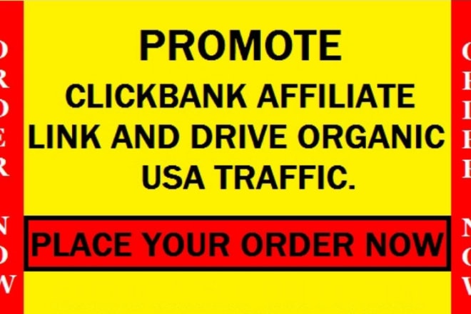 I will do organic clickbank affiliate link promotion, affiliate marketing