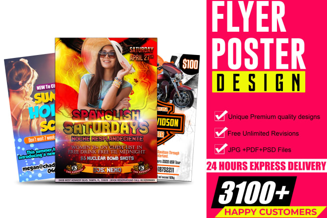 I will do poster and flyer design for business or event and party