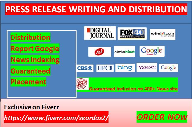 I will do press release writing and press release distribution