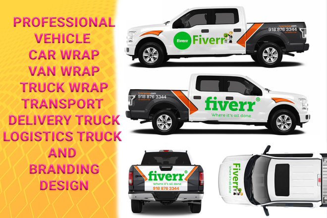 I will do professional delivery truck wrap, logistics truck wrap
