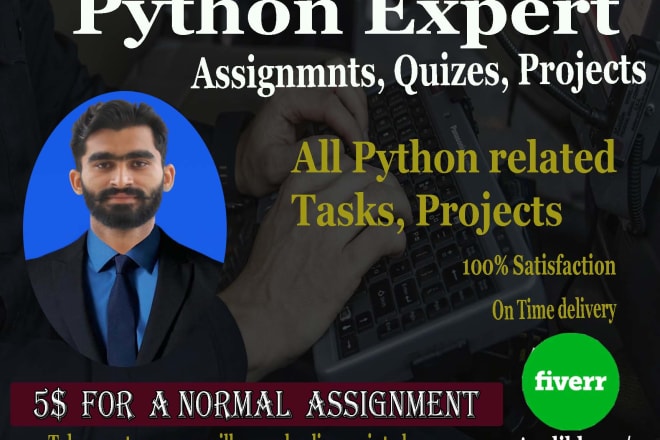 I will do python assignment, quiz, paper, debug problem, test