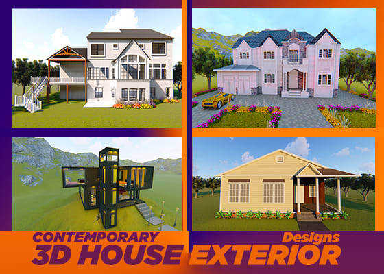 I will do realistic 3d exterior rendering, house design, elevations