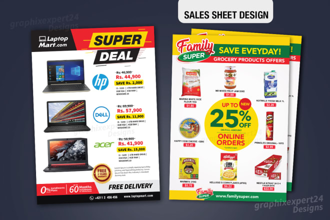 I will do sales sheet, sell sheet flyer, catalog, product, leaflet