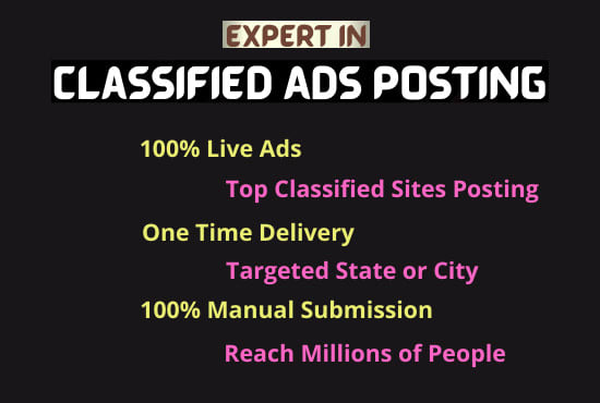 I will do top free classified sites ad posting