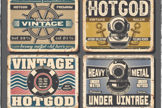 I will do vintage logo, label or sticker for you