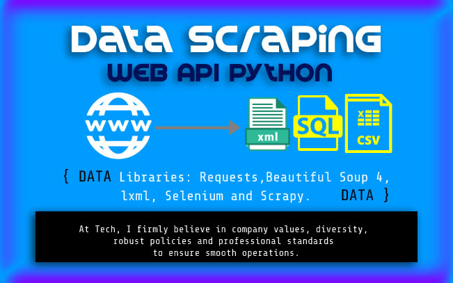 I will do web data scraping json to csv with python