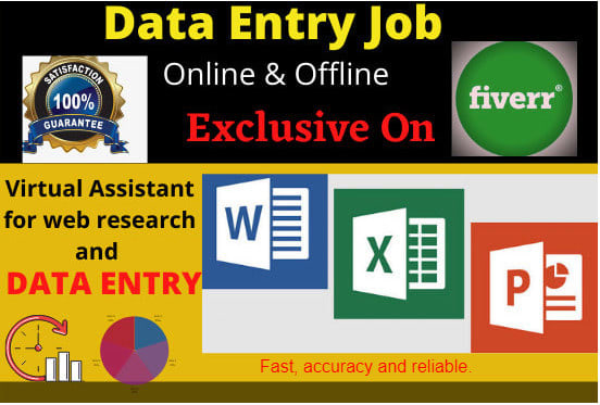 I will do web research and online offline data entry
