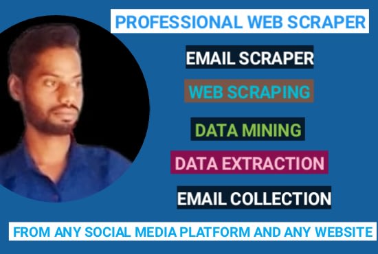 I will do web scraper,data scraping,email scraper,email collection