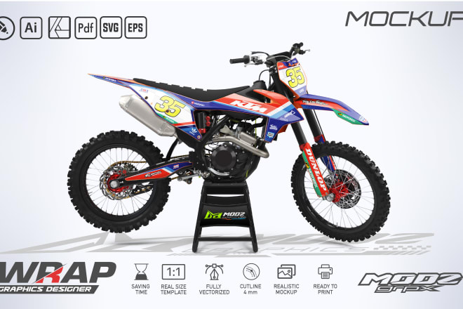 I will do wrap decal design for your mx motorcycle