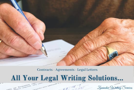 I will draft agreements, contracts, and legal letters