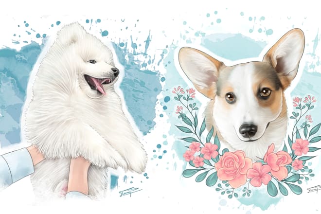I will draw a beautiful portrait of your pet, cat,dog