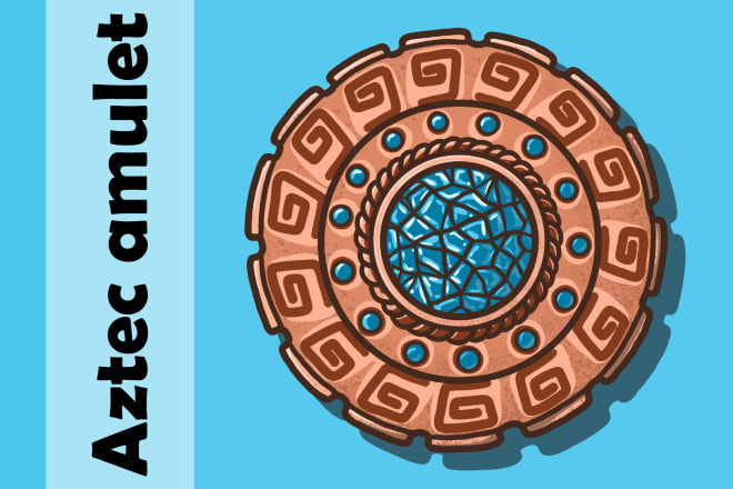 I will draw a unique, colorful aztec style amulet for you