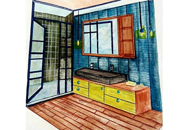 I will draw and sketch of perspective interior design