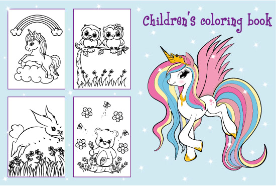 I will draw coloring activity book for children for your amazon KDP