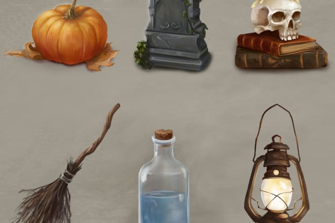 I will draw concept art of props, items, objects for 2d games