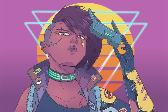 I will draw cyberpunk art anime illustration for you