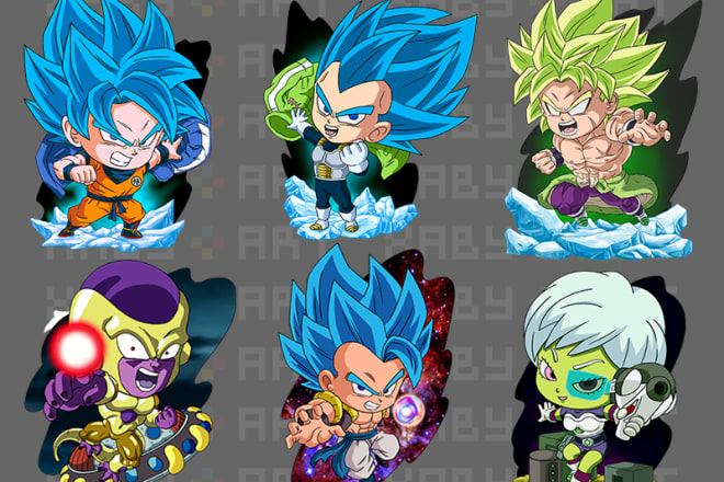 I will draw dragon ball style or anime style chibi characters