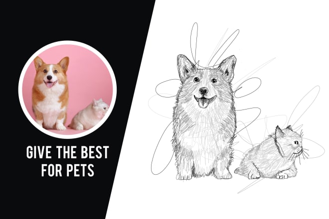 I will draw scribble art of your beloved pet with my line