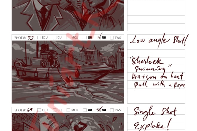 I will draw storyboard for video production film, commercial use