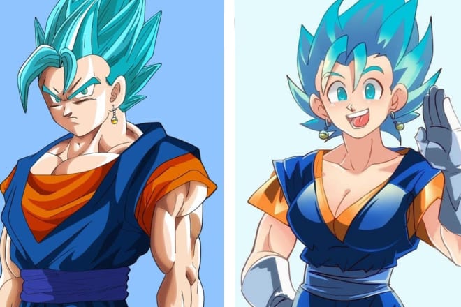 I will draw you in dragon ball anime manga style character
