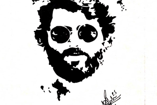 I will draw your image in a stencil style