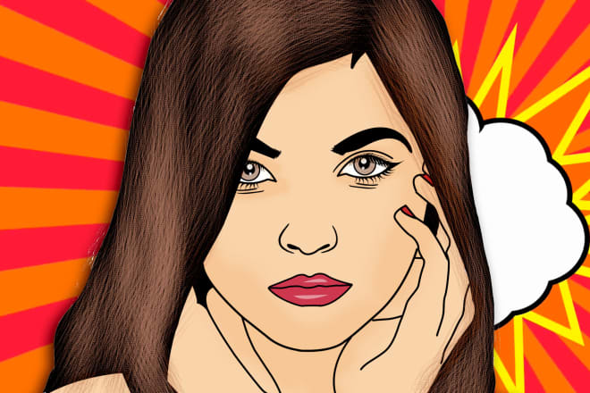 I will draw your photo in professional pop art, cartoons portraits