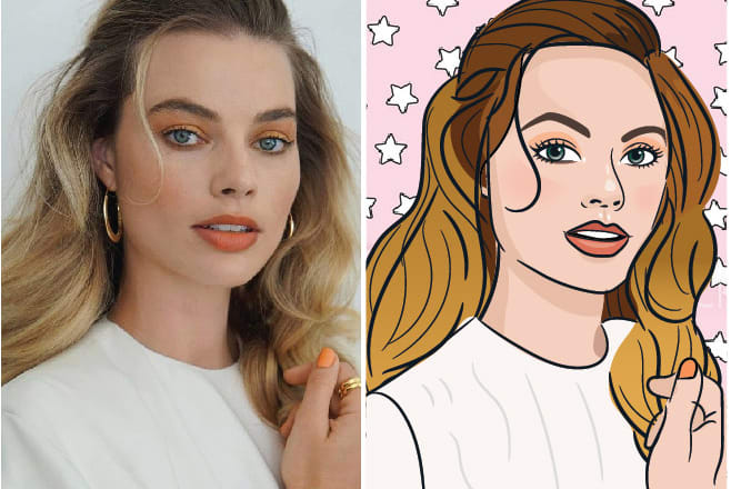 I will draw your photo into a barbie version
