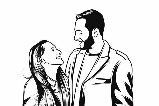 I will draw your photo to black and white vector
