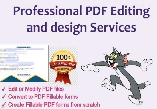I will edit or design, fillable pdf, invoice, pdf editing
