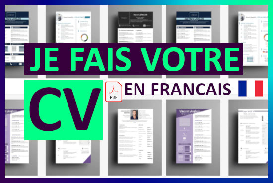 I will faire votre CV en francais design et professionnel