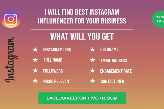 I will find a best instagram influencer for your business