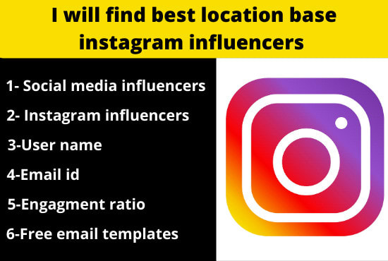 I will find best location base instagram influencers and social media influencers