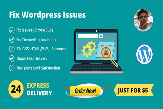 I will fix any wordpress errors and bugs or html, css issues