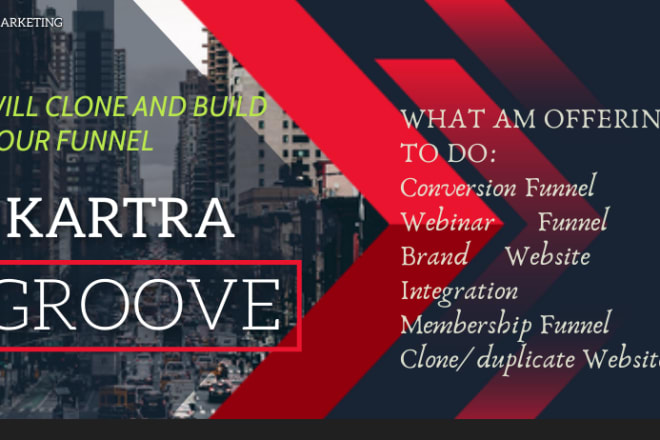 I will fix, clone and build your funnel on groove funnel, groove pages and kartra