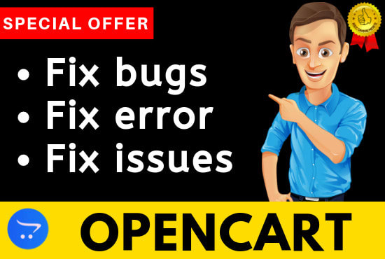I will fix opencart bug, opencart error, opencart issue