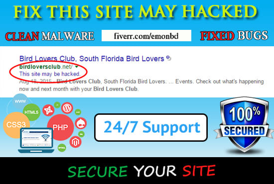 I will fix this site may be hacked issue