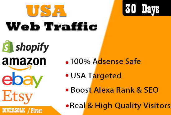 I will get usa targeted web traffic to shopify etsy amazon ebay