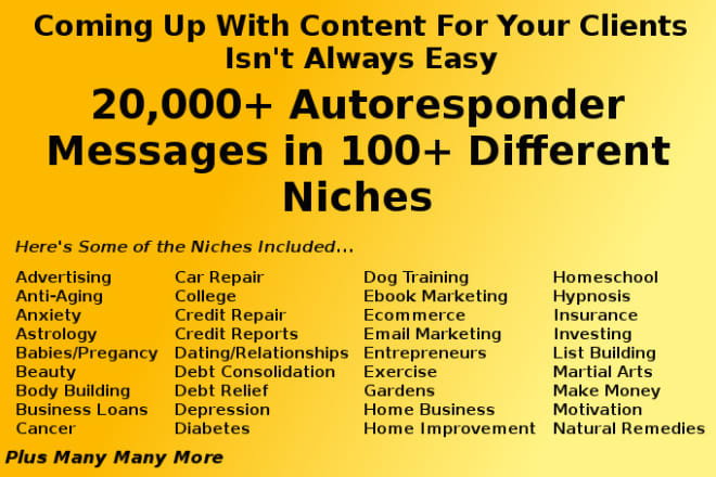 I will give you 20,000 plus autoresponder messages