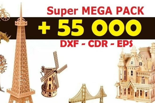 I will give you 55000 dxf cdr laser cut vector 3d files